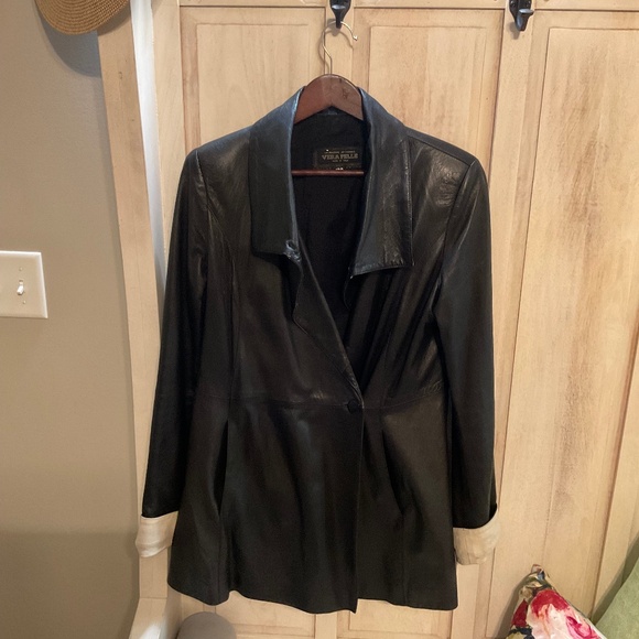 Vera Pelle Dark Brown Italian Leather Jacket-Size 50 (US L) – Made in Italy $125 - Picture 1 of 3